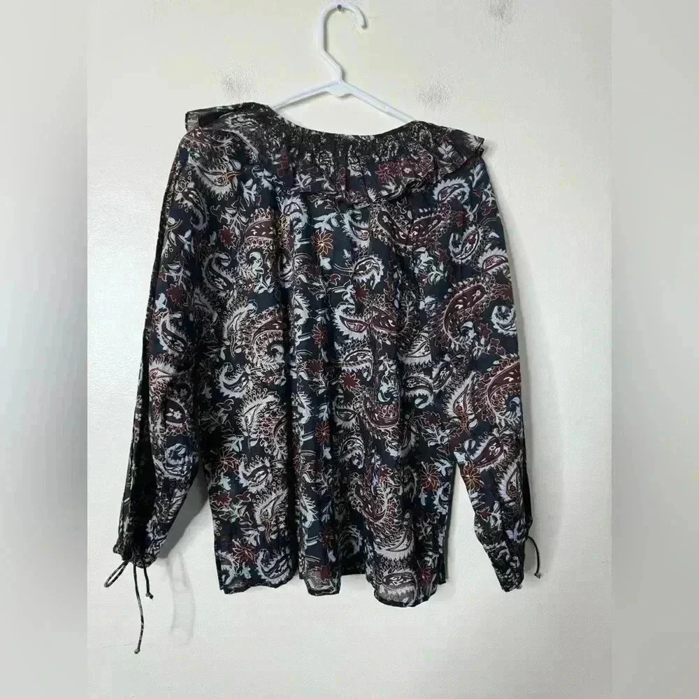 Cleobella Boho Jillian Blouse Avalon Block Print
